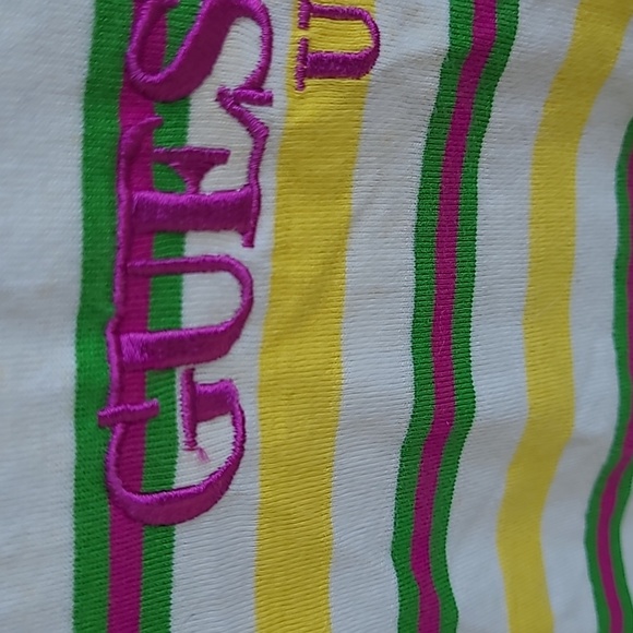 GUESS Produce Farmers Market Striped Shirt Mens XXL Short Sleeve Shirt VTG RARE - Picture 3 of 5